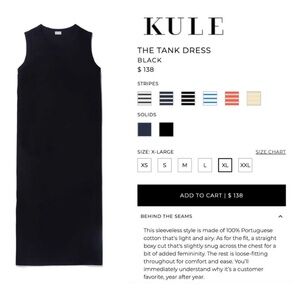 Kule "The Tank Dress" Cotton Black XL (NWT)